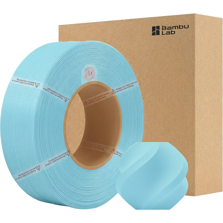 Filament rezerva, Bambu Lab, PLA Matte Refill Ice Blue, Albastru Gheata Mat, 1kg