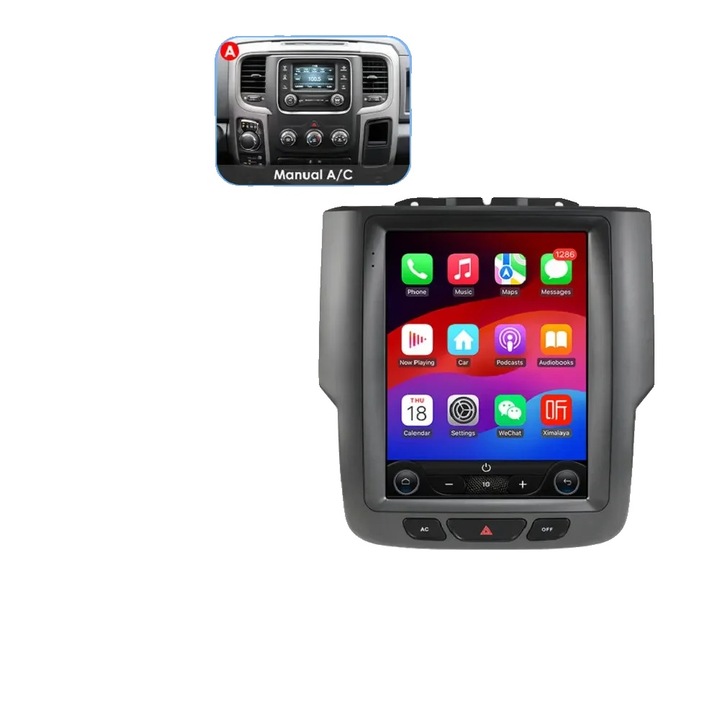 Radio auto multimedia P2CP A, 9.7 inch, 50W x 4, suport 128GB, culoare neagra