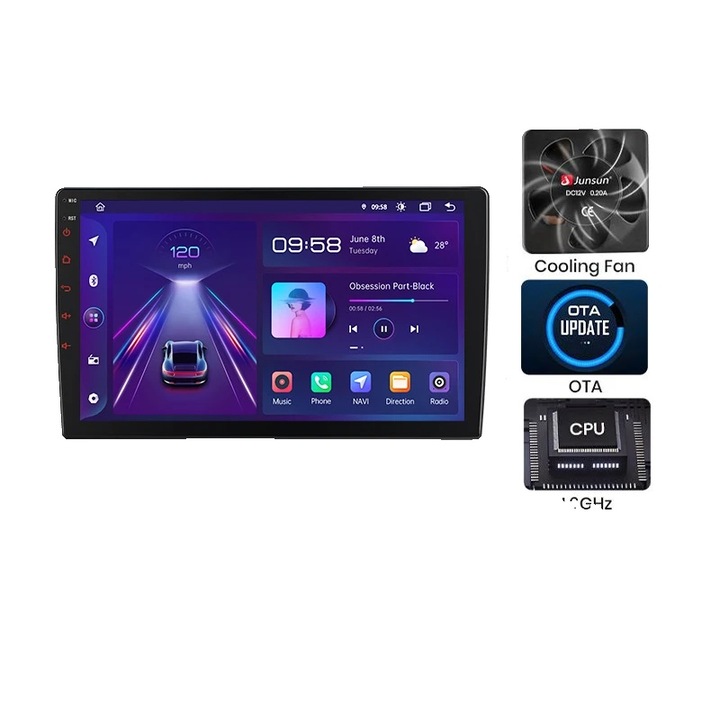 Радио Авто Мултимедия, Тъчскрийн, Съвместимо със Skoda Yeti 2009-2014, V1 Plus (6GB 128GB) 10 инча, None-b