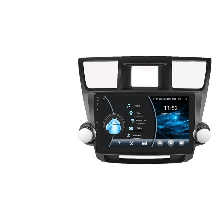 Radio multimedia cu touchscreen, Android 13, 2GB RAM, 32GB ROM, 1280x720, 1024x600, set pentru Toyota Highlander XU40 2007-2013