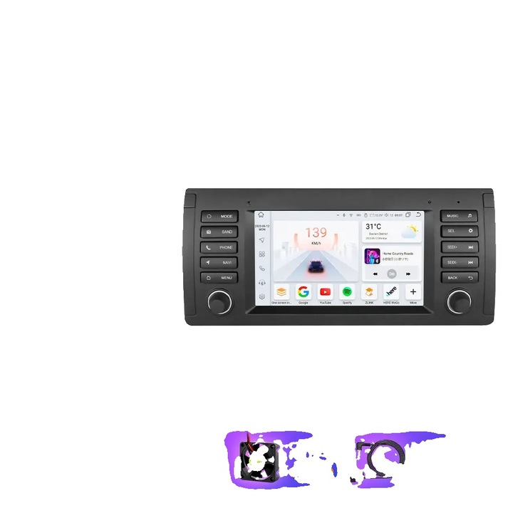 Sistem audio auto multimedia, 7 inch, 4x50W, suport 256GB, S4 (8Core 4G 32G), pentru BMW 5 Series E39 1996-2003