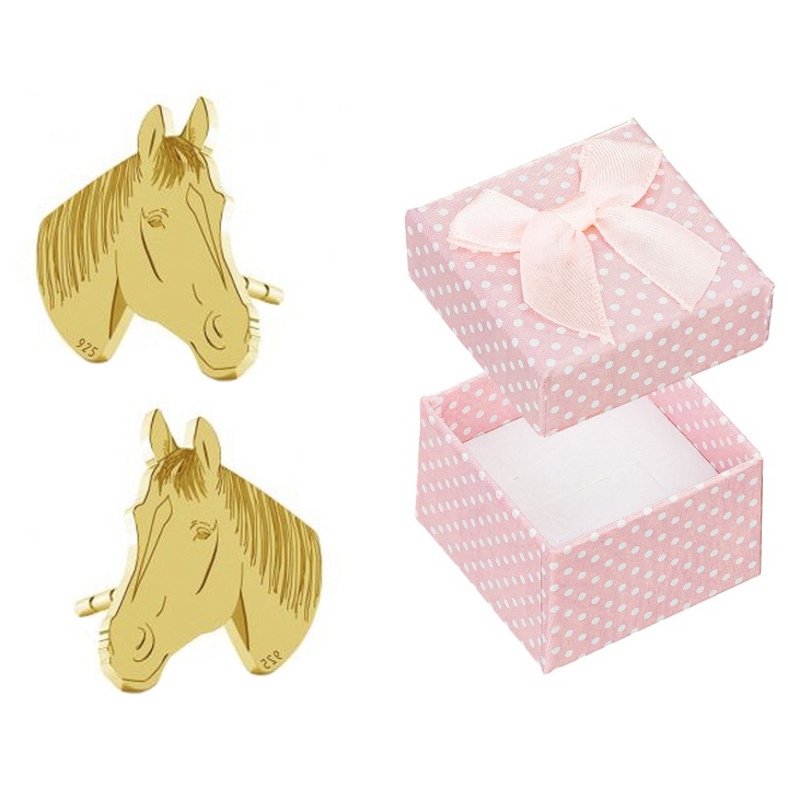 Cercei dama Siju, mari, aurii, argint 925