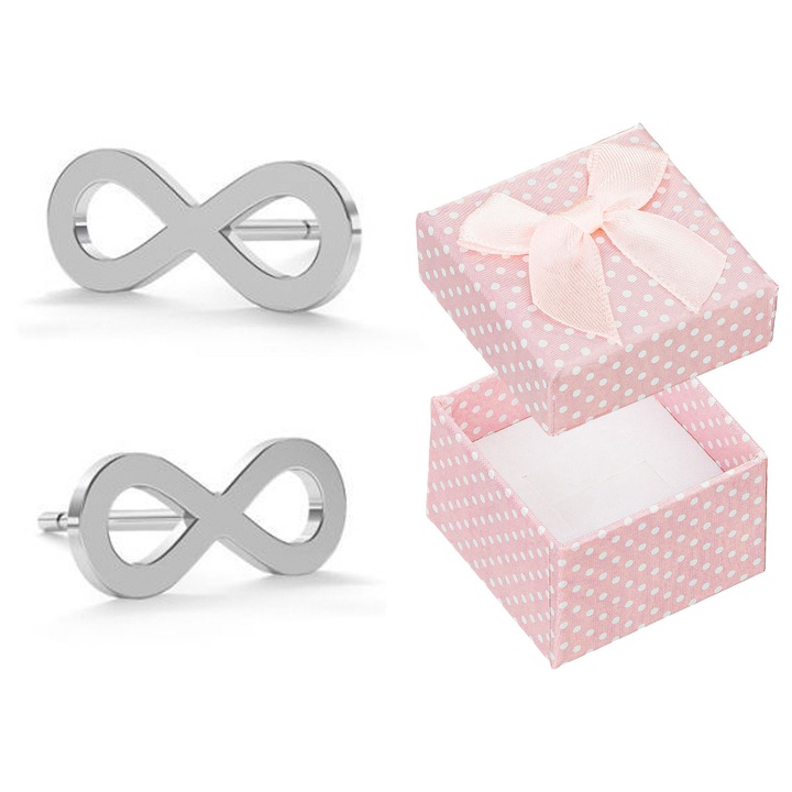 Cercei argintii, Siju, model infinit, dimensiune mica