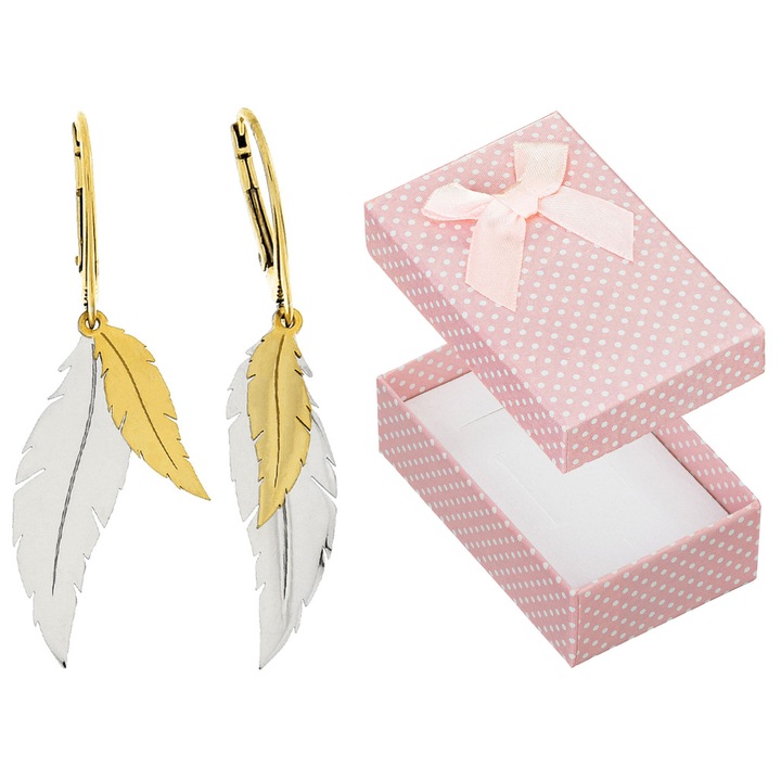 Cercei dama, Siju, Pene, Argintiu/Auriu