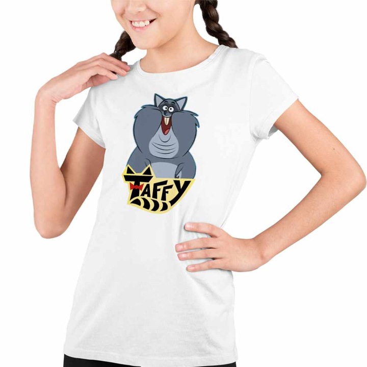 Tricou Copii Fete Taffy Mash Cartoon, Fehér