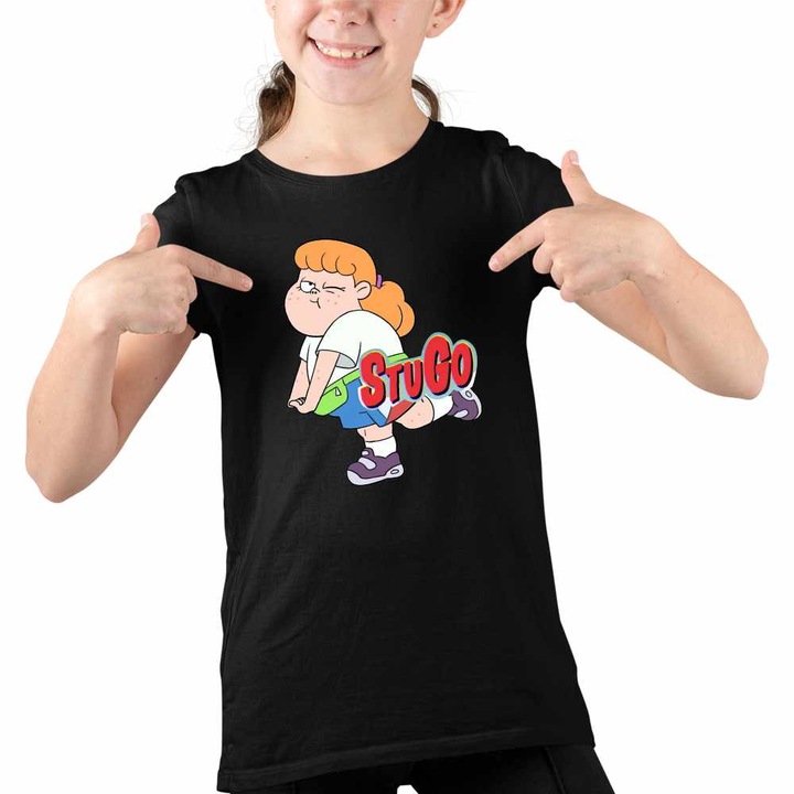 Tricou Copii Fete StuGo Sara Guvernare Elevi Insula, Fekete