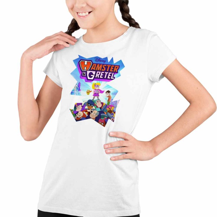 Tricou Copii Fete Hamster Gretel Desen Animat, Fehér