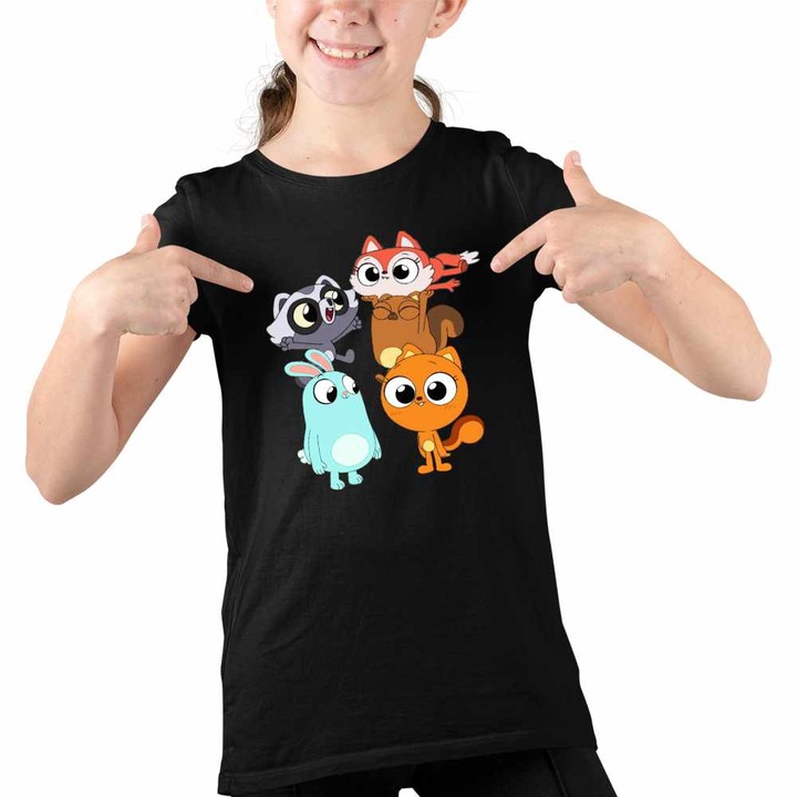 Tricou Copii Fete Kiff Chibi Toti Anime, Fekete