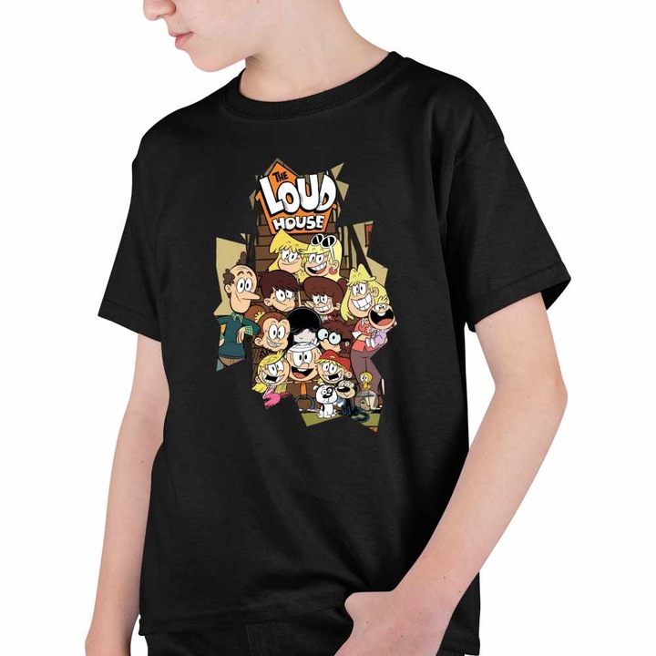 Tricou Copii Baieti Casa Loud Toata Familia, Fekete