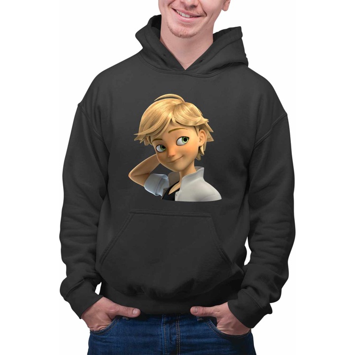 Hanorac Barbati Adrien Agreste Miraculos Adrian Motanul Noir CoolTrend, negru, marime 3XL