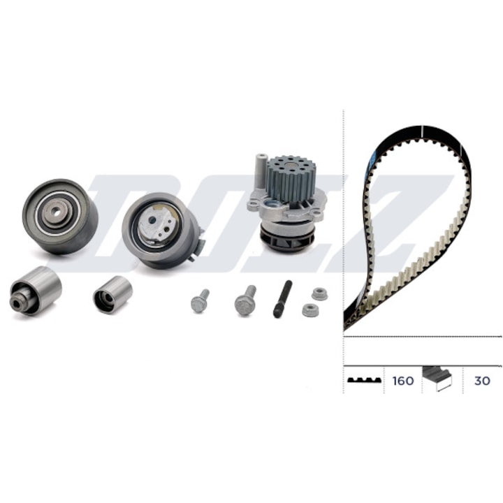 Водна помпа, DOLZ, комплект ангренажен ремък, 30x45см