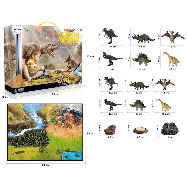 Mamido Mare dinoszaurusz készlet szőnyeggel My Dinosaur World MT1153