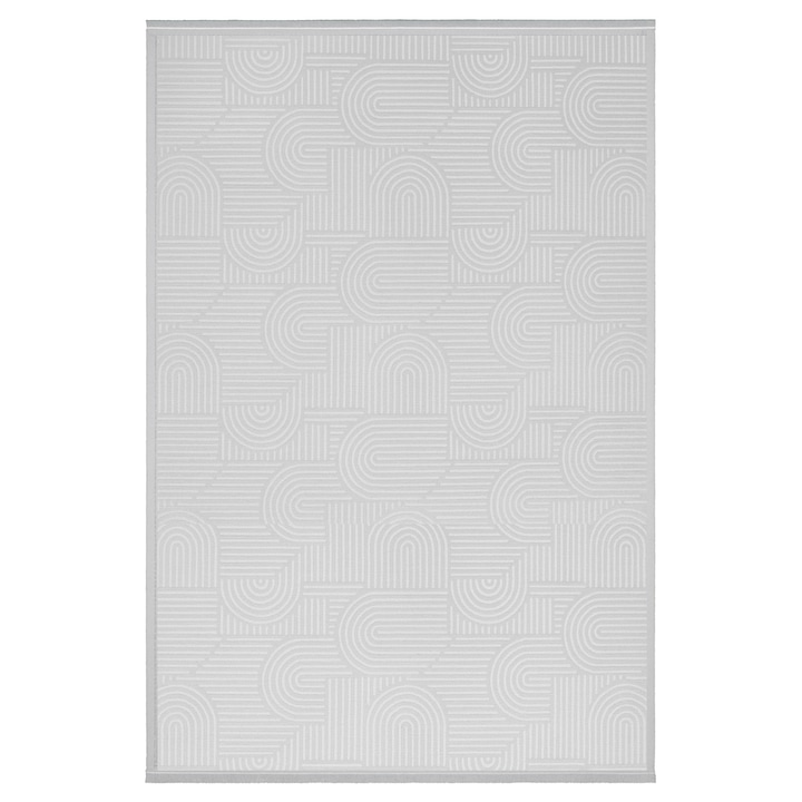 Миещ се противоплъзгащ килим, сив, 140 X 200 см, модерен, мек, съвместим с пералня