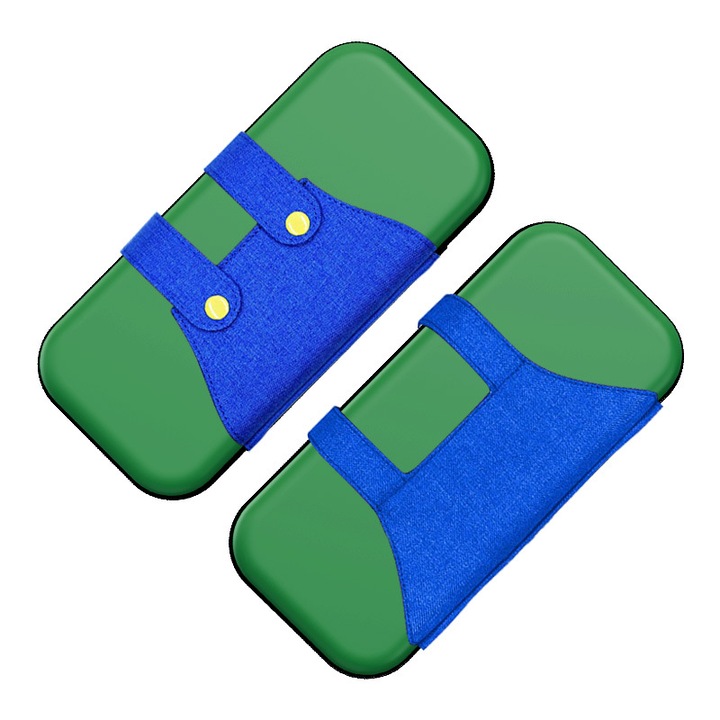 Geanta de transport DUOCUOLA pentru Nintendo Switch 2, husa denim, compartimentare inteligentă, verde, 29x14x5cm