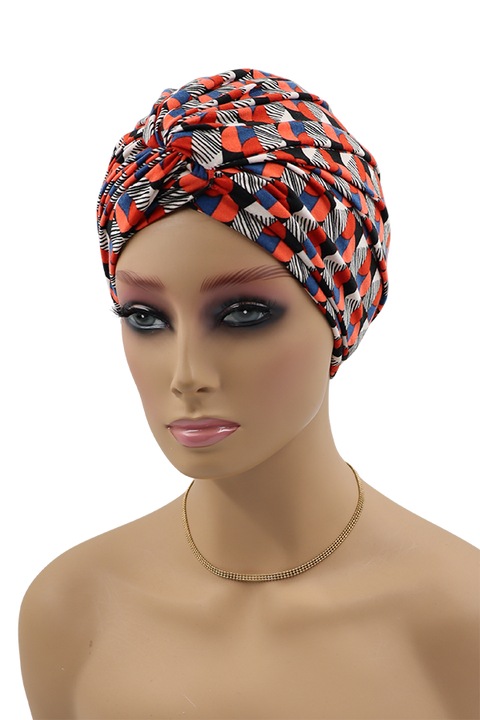 Turban Clara M/45, grafica portocalie, potrivit si pentru dupa chimioterapie, acoperitoare pentru cap, sapca, turbane