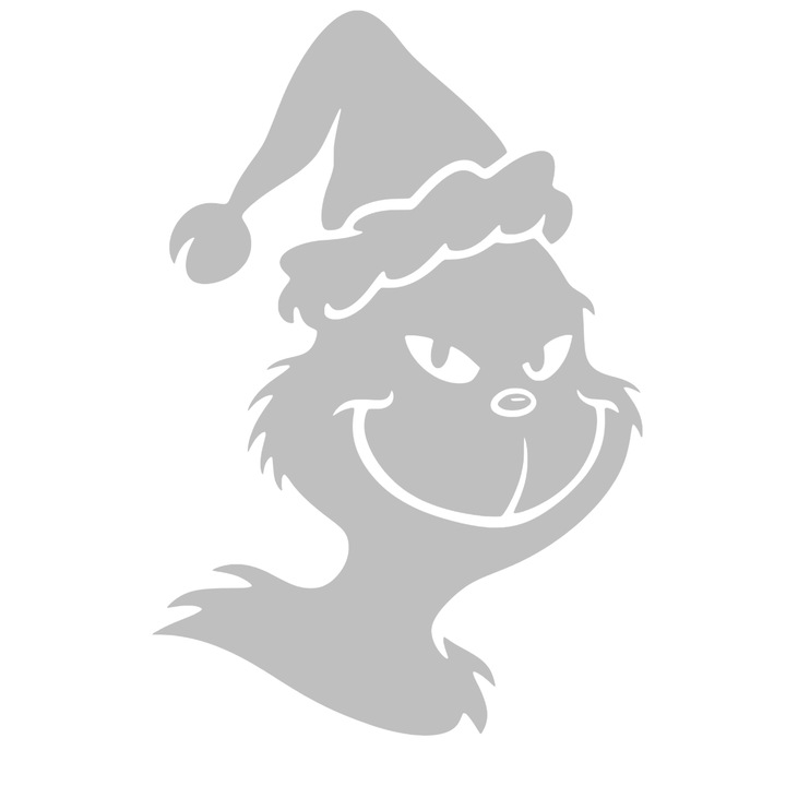 Sticker decorativ, autocolant pentru masina, Grinch, 20cm, gri