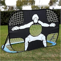 Poarta fotbal multifunctionala OVERTANG 120x80x80cm pliabila portabila albastru