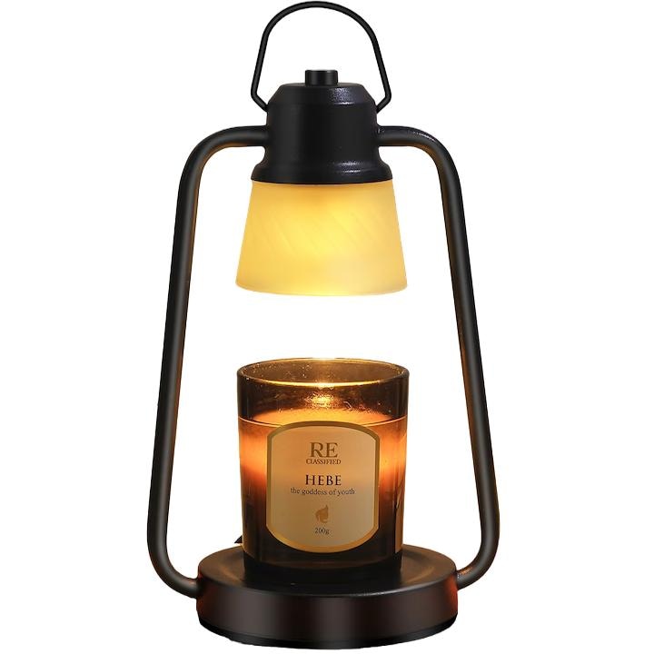 Mwaowm elektromos gyertyamelegítő lámpa, vintage design, szabályozható, 3 időzítővel, 50W, fém és üveg