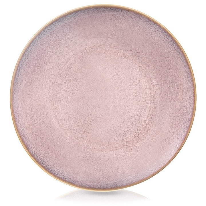 Rózsaszín mély kerámia tányér GLAZE, 27x3,5cm, elegáns design