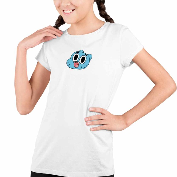 Tricou Copii Fete Gumball Desene Faine, Fehér