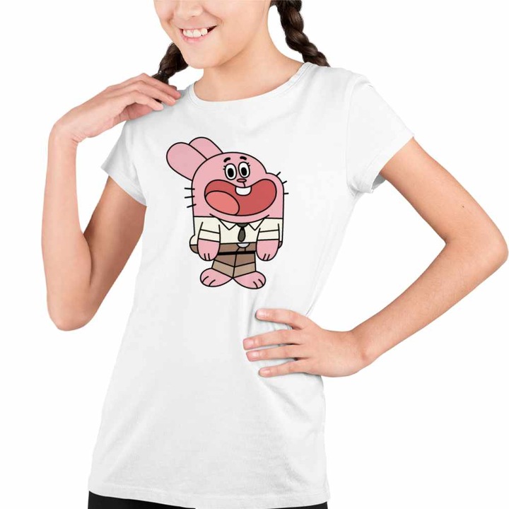 Tricou Copii Fete Gumball Richard Tata, Fehér