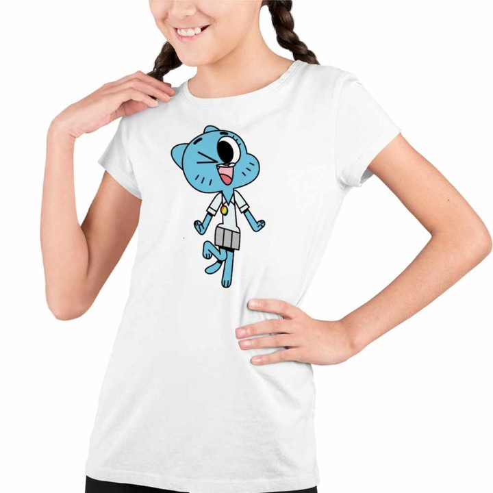 Tricou Copii Fete Gumball Nicole Mama, Fehér