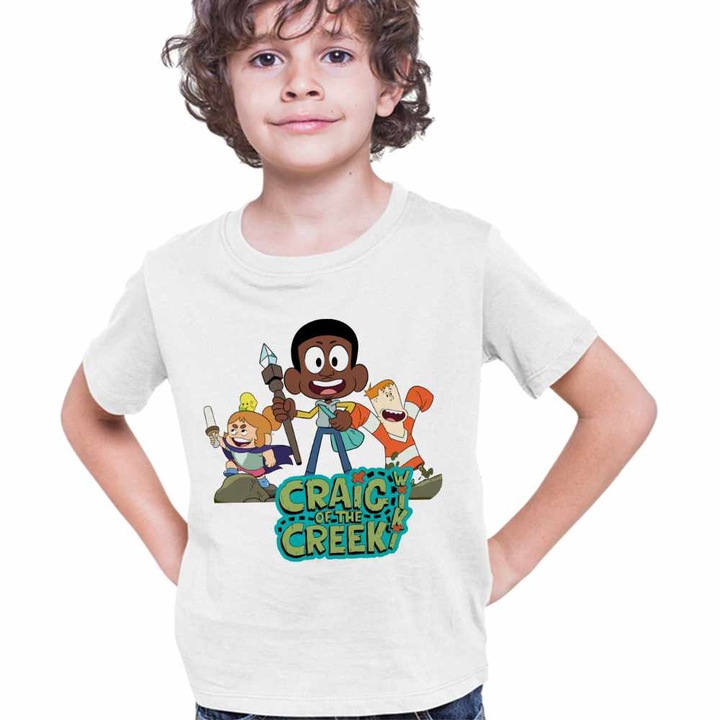 Tricou Copii Baieti Craig Dumbrava Aventuri, Fehér