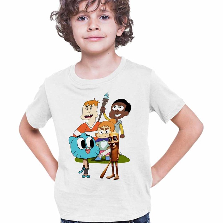 Tricou Copii Baieti Craig si Dumbrava Gumball Tung Sahur, Fehér