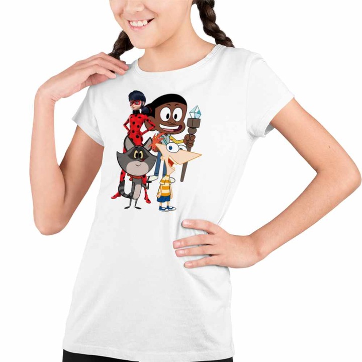 Tricou Copii Fete Craig Taffy Buburuza Phineas, Fehér