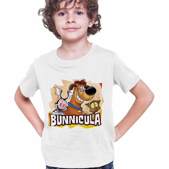 Gyerek Fiú Póló Bunnicula Dracula's Vampire Bunny CoolTrend, fehér, 116-122 CM méret, 5-6 éves korig