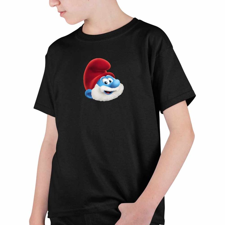Tricou Copii Baieti Papa Strumf Smurf, Fekete