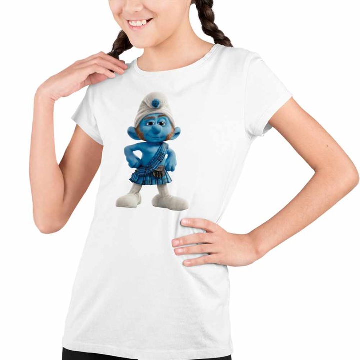 Tricou Copii Fete Strumfii Scotianul Roscatul, Fehér