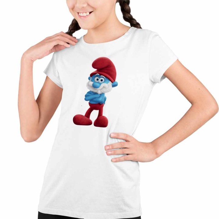 Tricou Copii Fete Strumfii Papa Strumf Strunf, Fehér