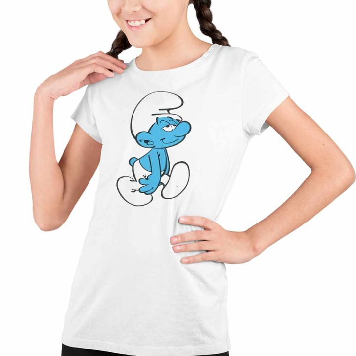 Tricou Copii Fete Strumfii Somnorosul Somnorila, Fehér