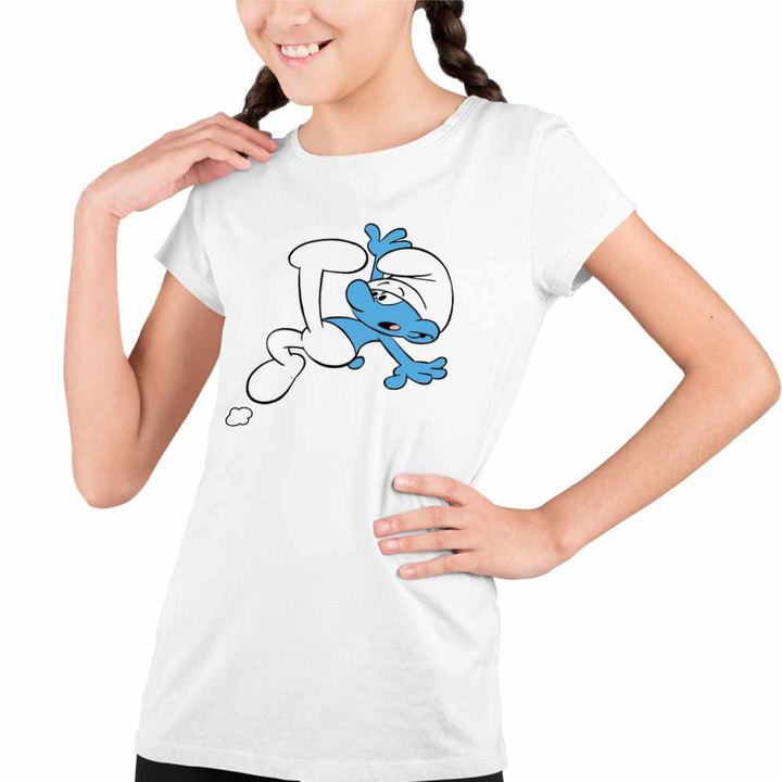 Tricou Copii Fete Strumfii Neindemanaticul Impiedicatul, Fehér