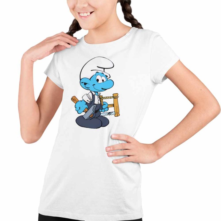 Tricou Copii Fete Strumful Tamplar Constructii Dulgher, Fehér