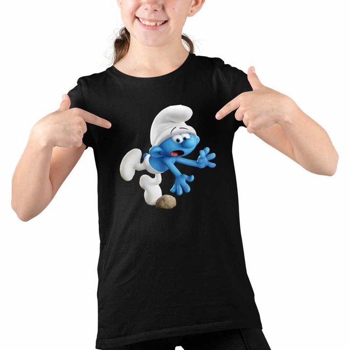 Tricou Copii Fete Strumfii Impiedicatul, Fekete