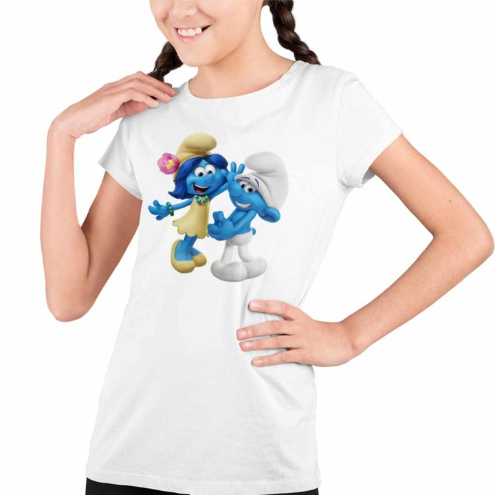 Tricou Copii Fete Rusinosul Floricica Blossom Strumfii, Fehér