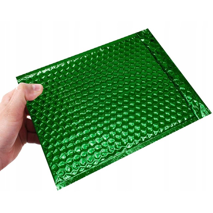 Set Plicuri Cu Bule Metalice, Neopak, Format Cd, Dimensiune Exterioara 185X175 mm, Dimensiune Interioara 165X165 mm, Inchidere Banda Autocolanta, 185 x 175 mm, Verde, 100 Buc