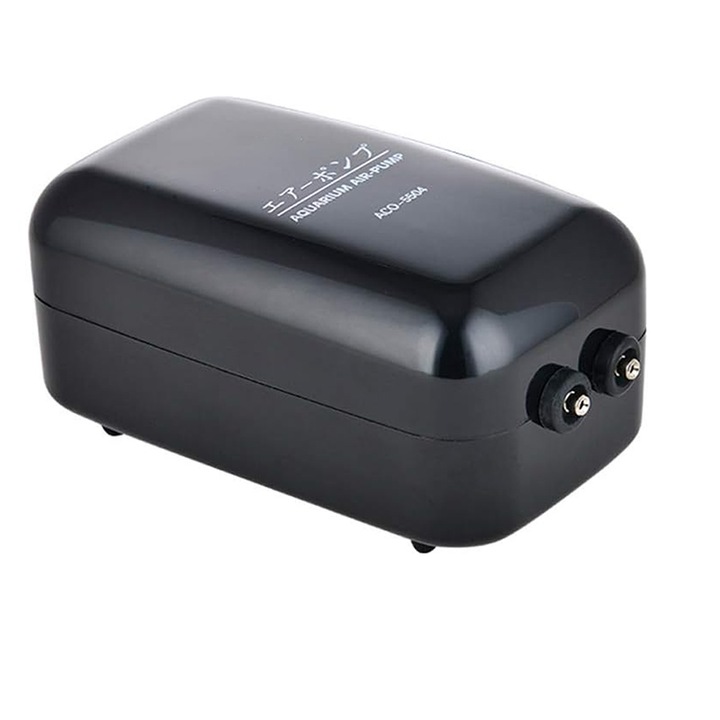 Pompa aer acvariu, Rqiurpn, ACO-5503, silentioasa, 4W, 3.5L/min, dublu debit, compacta