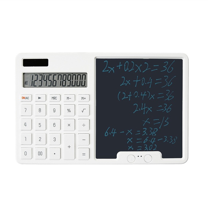 Калкулатор за бюро, JSJ-26, двойно захранване, безшумен модел, бял