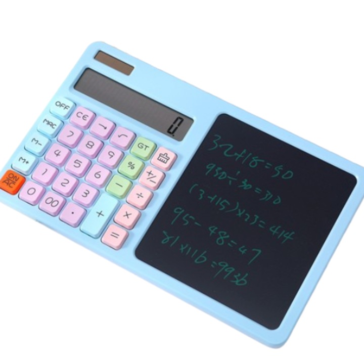 Калкулатор и таблет за писане 2 в 1, синя клавиатура, безшумен модел, размери: 30x20cm