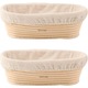 Cos de fermentatie oval cu captuseala, set 2 bucati, pentru dospirea painii cu maia, utilizare casnica si profesionala 25 × 15 × 8 cm