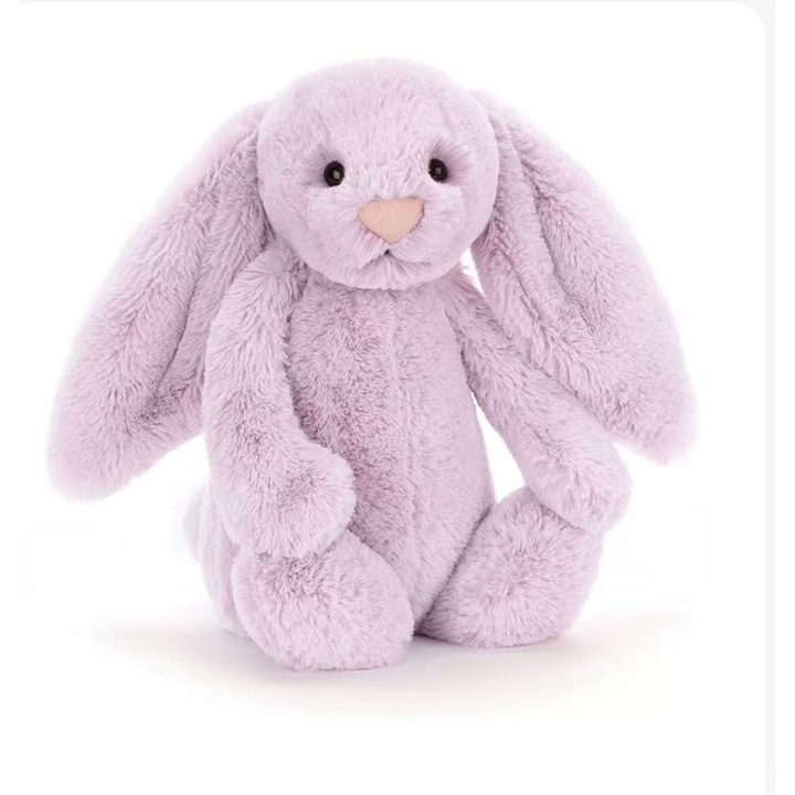 Плюшена играчка Jellycat лилав заек 40см 3D очи