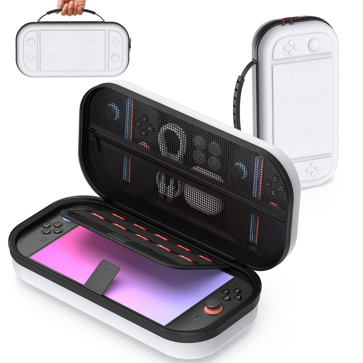Geanta de depozitare Nintendo Switch 2, alb, pentru consola de jocuri