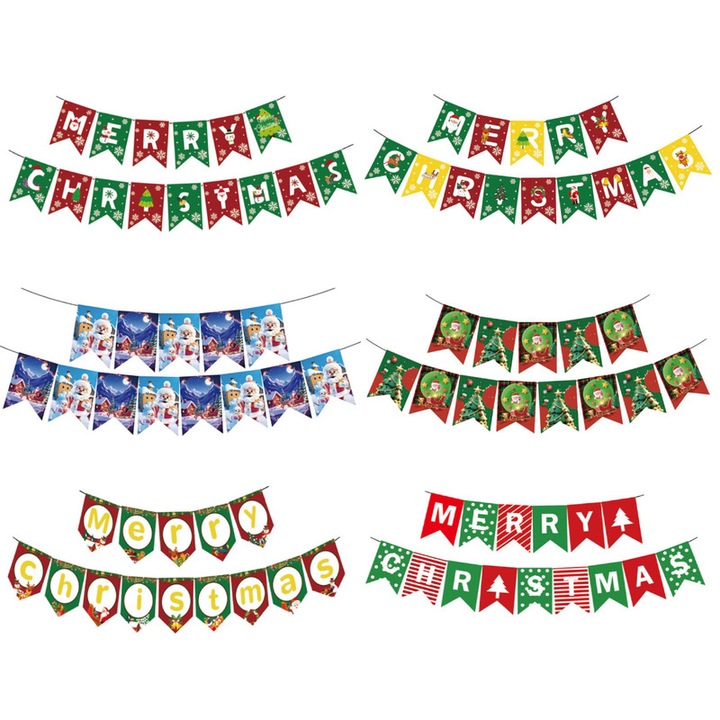 12 darab karácsonyi dekoratív banner szett bulikhoz