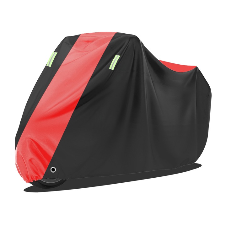 Husa pentru motocicleta, CZ-86, protectie soare si ploaie, negru cu rosu, L