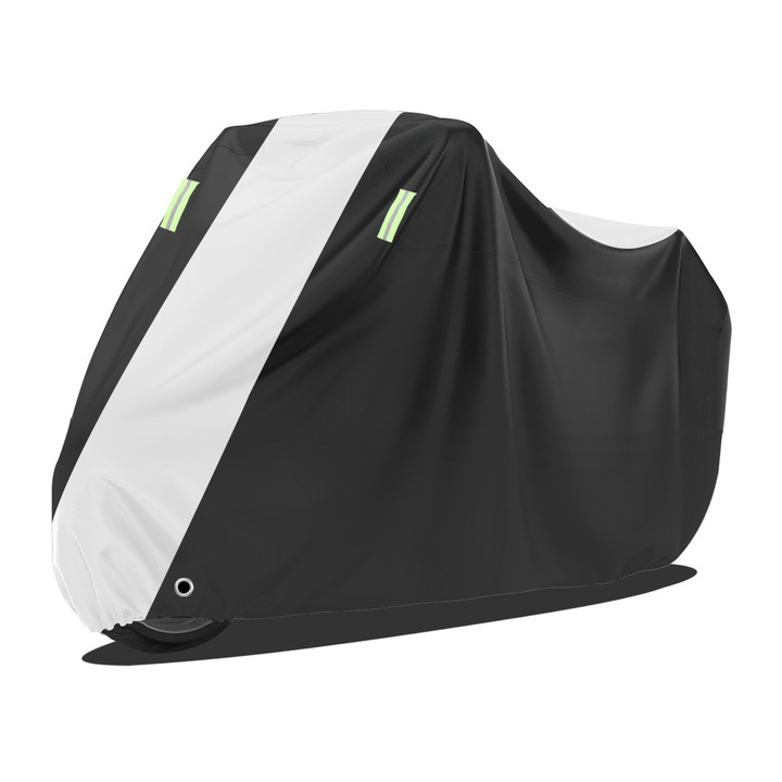 Husa pentru motocicleta, CZ-102, protectie soare si ploaie, negru cu argintiu, 4XL