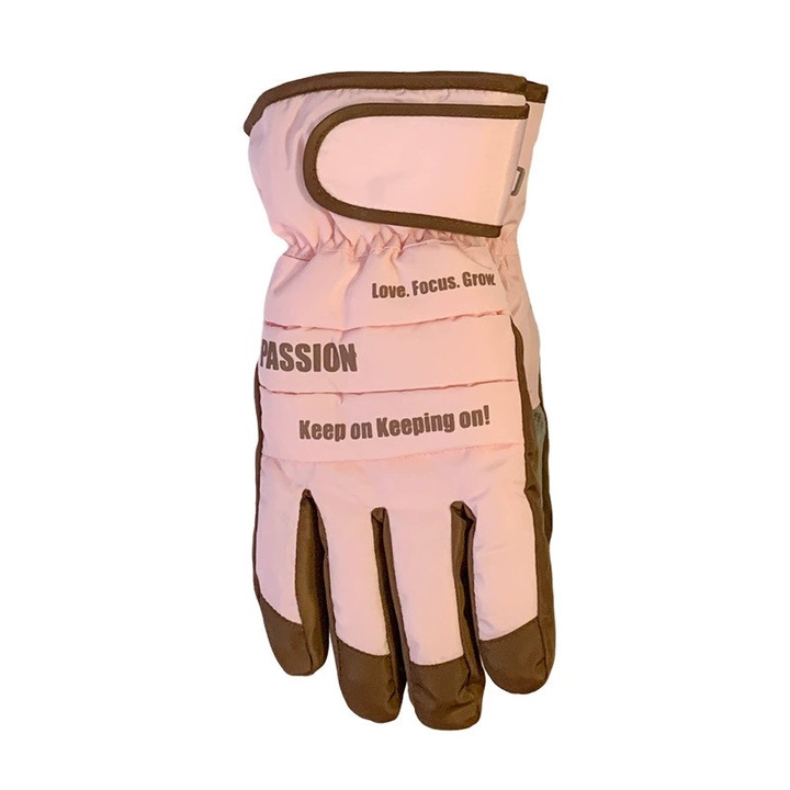 Manusi sport, manusi de schi rezistente la frig, roz, o singura marime