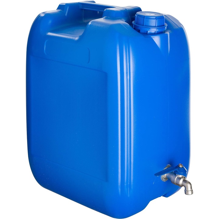 Műanyag vizes kanna, fém csappal - 20 l - kék